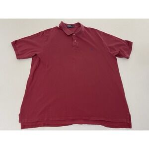 Polo Ralph Lauren Polo Mens Shirt 4XLT Red Short Sleeve Collared Blue Pony